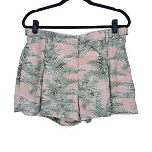 ATM Anthony Thomas Melillo Poplin Shorts Palm Print 100% Cotton Women's Size 12
